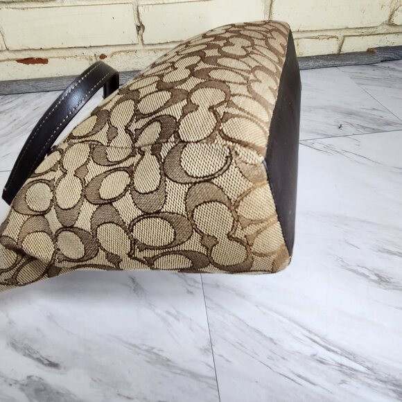 Coach Kelsey Jacquard Khaki Crossbody Bag Purse - Picture 13 of 16